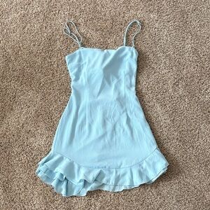 Light Blue Ruffled Mini Lucy in the Sky Dress